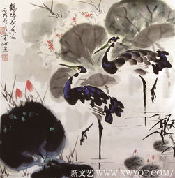 鹳鸣荷香远 2006年 67cm×68cm.png