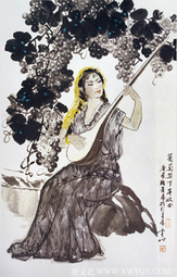 葡萄架下丰收曲 2000年 96cm×59cm.png