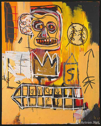 巴斯奎特《无题 （橘色运动人像）》152.4×122.5cm  压克力 油画棒 喷漆 画布 1982年作 佳士得成交价：7322.5万港元.png