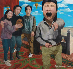 岳敏君《时代戏剧》布面油画 191×200cm 1992 中国嘉德成交价：1610万元.png