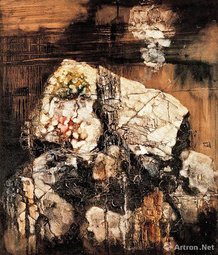 周春芽《山石图》布面油画 149.5×129cm 1992年 中国嘉德成交价：4370万元.png