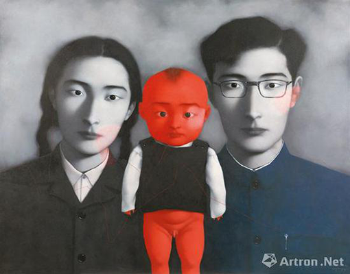 张晓刚《血缘：大家庭1号》149×189.5cm 布面油画 1996年 中国嘉德成交价：4025万元.png
