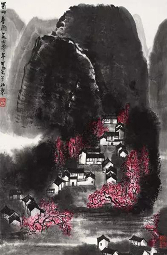 马化腾收藏的李可染作品《蜀山春雨》.jpg