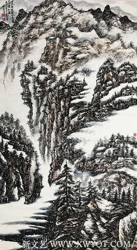 《才见岭头云似盖，已惊岩下雪如尘》规格：180x97cm.jpg