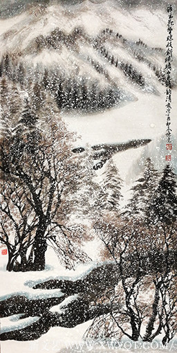 《碎玉飞坠琼枝斜，琉璃山色诗韵清》规格：138x69cm.jpg