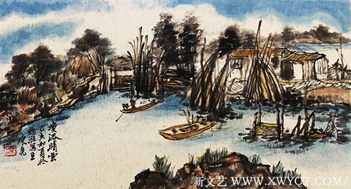 《漁港晴云》规格：60x30cm.jpg