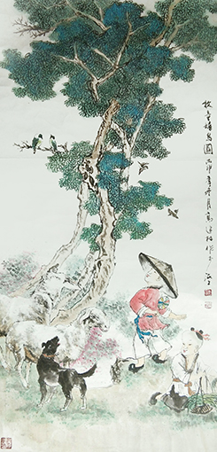 高健林作品3《牧童嬉鸟图》.jpg
