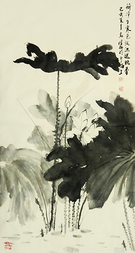 高健林作品《波流送晚香》规格100cmx50cm.jpg