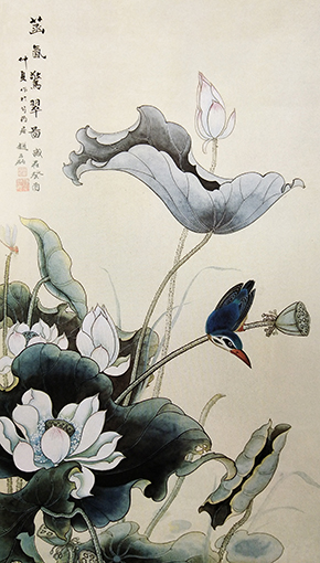 赵磊作品《菡氤惊翠》137cmx68cm.jpg