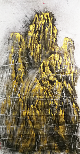 乐城麟作品《境由心生之金光匝现》规格：248cmX124cm.png