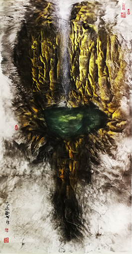 乐城麟作品《境由心生之天一生水》规格：180cmX97cm.jpg