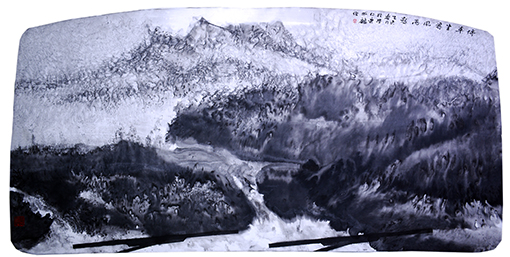 乐城麟作品《停车坐看风雨起》 规格：137cmX70cm.JPG