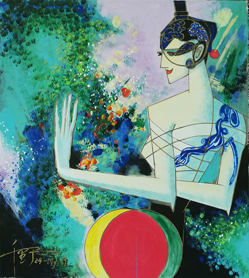 冯千野作品5《舞蹈》45X50cm  2019年作.jpg