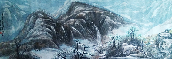 胡忠良作品《瓦屋寒堆春后雪》规格：237cmx119cm.jpg