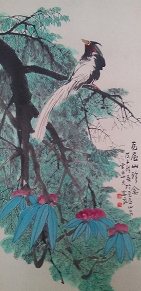 胡忠良作品《瓦屋山珍禽》规格：137cmx69cm.jpg