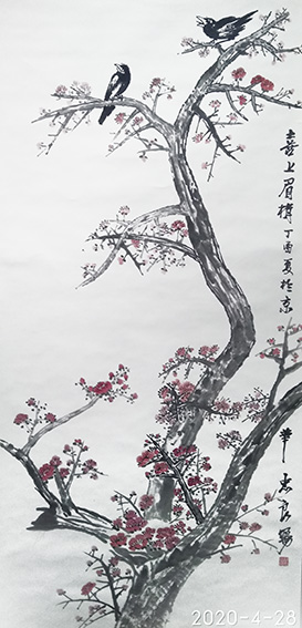 胡忠良作品《喜上眉梢》规格：137cmx67cm.jpg