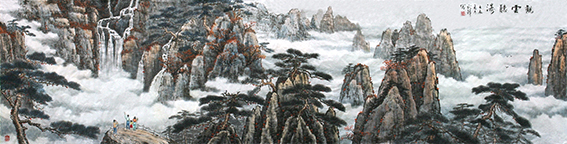 武锋作品《观云听涛》规格：360cmX95cm.jpg