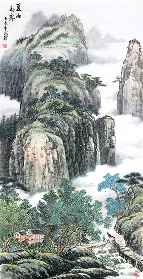武锋作品《夏雨初霁》规格： 136cmx68cm.jpg