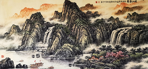 左光生作品《峡江春韵》规格：180㎝x97㎝.jpg