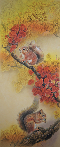 姚霁月作品2 工笔画《秋》47cmX118cm 2019年.jpg