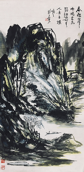刘参作品《春江晓渡》规格：130cmx65cm.jpg