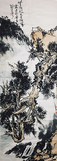 刘参作品《无限风光在闲峰》规格：280cmx110cm.jpg