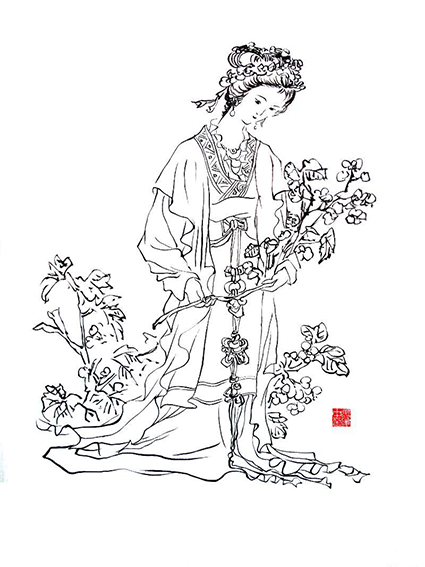 张彦中作品10《白描仕女图》.png