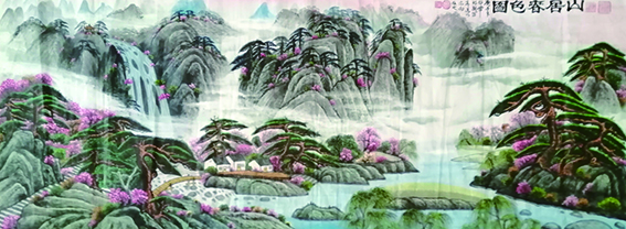 9周乃山作品《山居春色图》规格：180cmX78cm.jpg