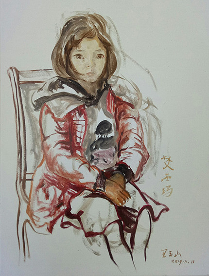 王玉山作品4《小女孩》80X60cm 油彩 2019年.jpg