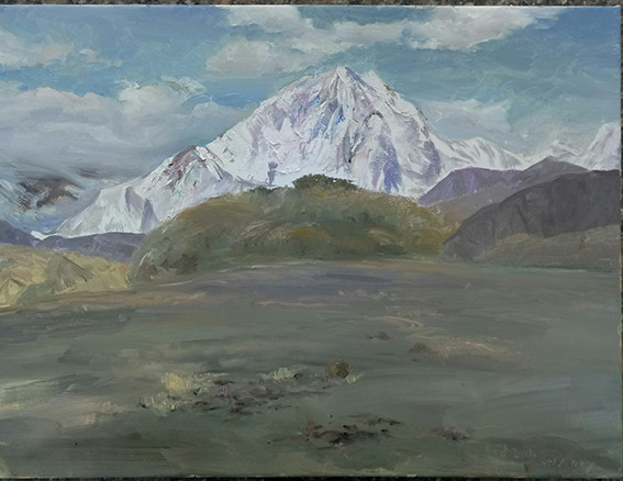 王玉山作品8《神木园后的山》80X60cm 油彩 2019年.jpg