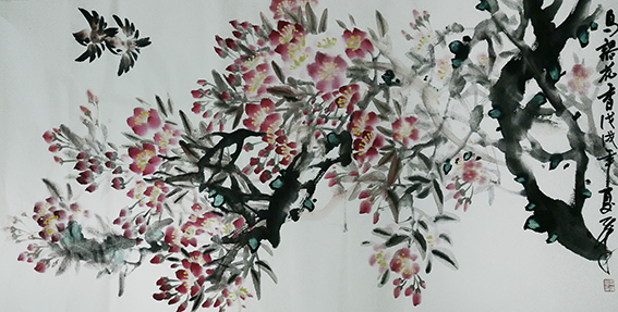 李宏作品 《鸟语花香》.jpg