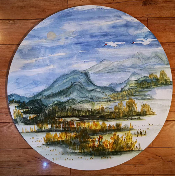 黎文水粉画作品 《归》.jpg