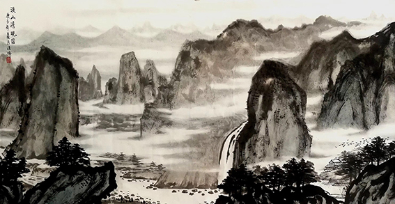 汪峰作品 《溪山清晓图》.jpg