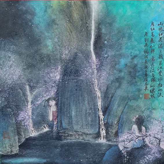 顾志良作品7《山桃红花满上头》50X50cm 2020年.jpg