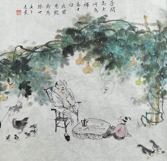 顾志良作品8《问禅》51X51cm 2020年.jpg