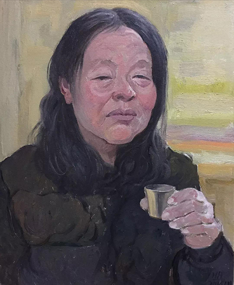 张鸿然作品8 油画肖像写生系列《姑苏篆刻名家——朱彭》亚麻油画 50x60cm 2016年.jpg