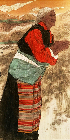 王伟成作品 《祈福》 规格：98cmx195cm.jpg