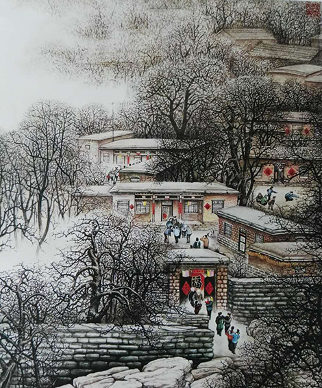 吕程远作品5《春满乾坤福满门》73cmX61cm 1993年.jpg