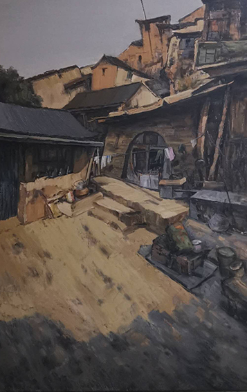智超作品3《深庭》80X120cm 油画 2019年 在山西盂县大汖古村落写生记.jpg