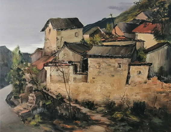 智超作品7《山乡》80X100cm 油画 2019年 在山西盂县刘家寨写生记.jpg