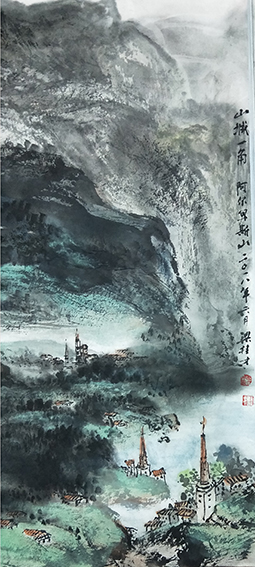 梁桂才作品 《山城一角》.jpg