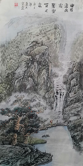 肖天宝作品《曲径通幽处，翠壑百丈泉》.jpg