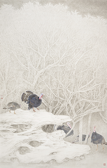 朱三秋作品7《鸣春》尺寸：230x146cm 2016年.JPG