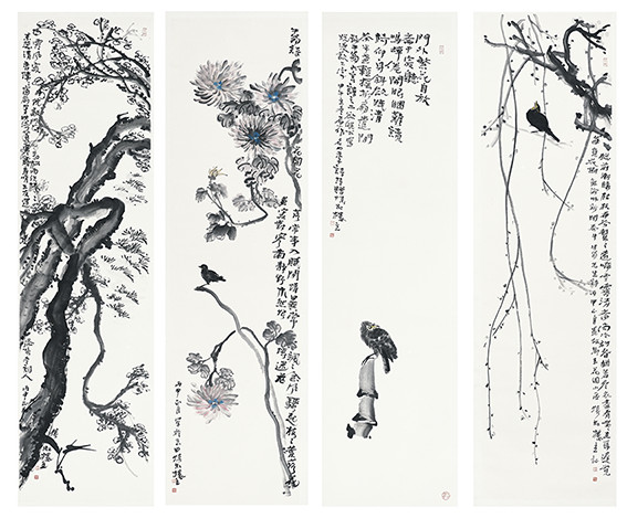 苏凤智作品20 牛翁（杨中岫）诗意画《春 夏 秋 冬》138X32cmX4.jpg