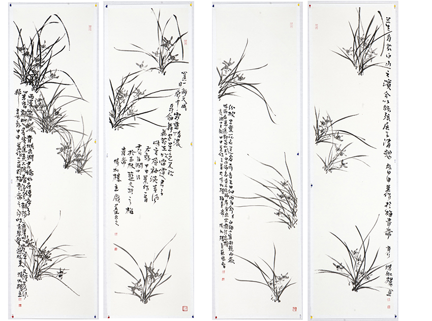 苏凤智作品14《兰草》四条屏 规格：180×48cm×4.jpg