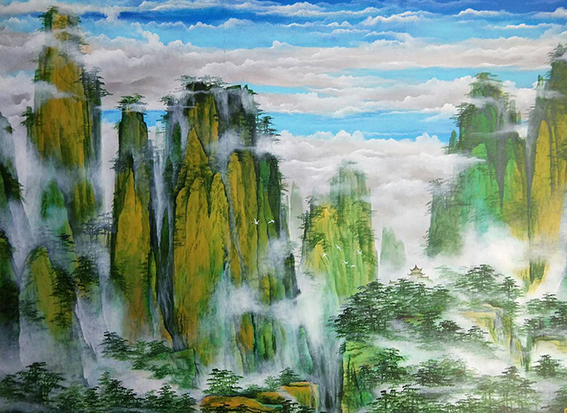 庞淳作品6《灵山晨钟》尺寸140X100cm.png
