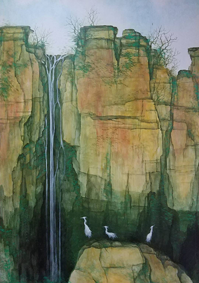 庞淳作品17《深谷水声》尺寸100x70cm.png