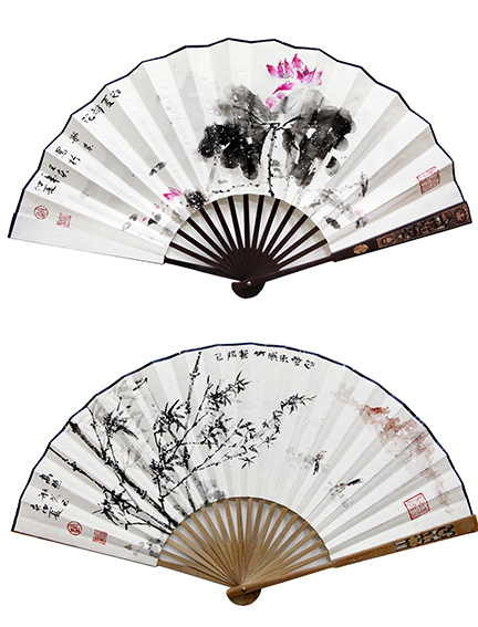 赵珂作品《初夏荷花》 《初雪未映竹 艳阳已高照》.jpg