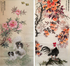 田美云作品《富贵旺旺》 《万事吉祥如意》.jpg