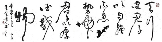 秦野鲁人六尺草书《天行健》.JPG